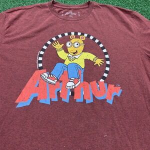 Arthur PBS Cartoon Intro T-Shirt Short Sleeve Red Mens‎ Size 2XL